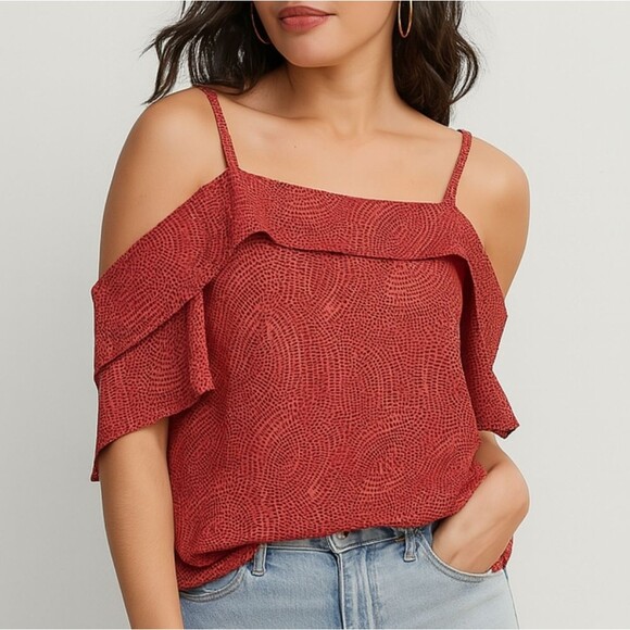 Anthropologie Maeve Mandalay Off-The-Shoulder Lace Up Back Tank Top Size XS - Picture 1 of 10